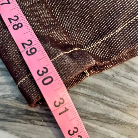 Vintage 2001 Y2K Old Navy Chocolate Brown Denim Pants 10 - Picture 10 of 12